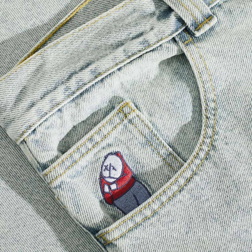 Polar Skate Co. Big Boy Denim OG Logo Bleu Clair