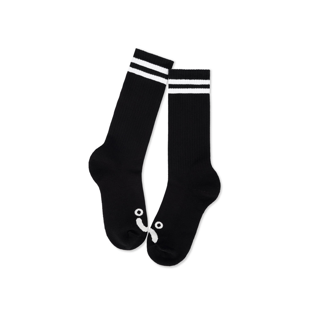 Polar Skate Co. Rib Socks Long Happy Sad Noir