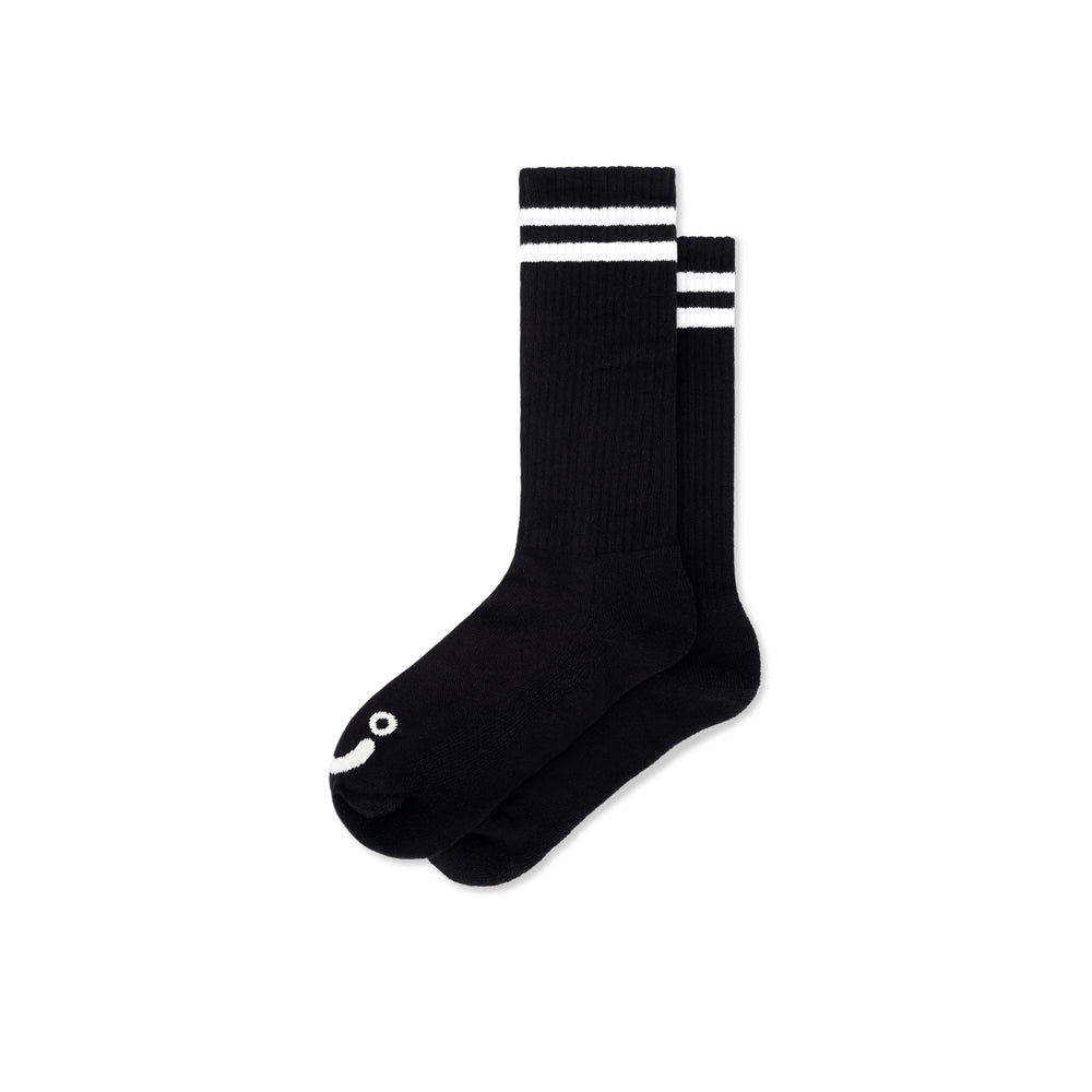 Polar Skate Co. Rib Socks Long Happy Sad Noir