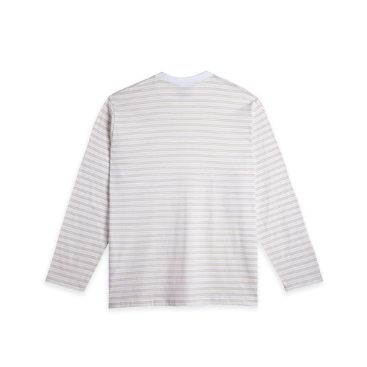 Polar Skate Co. Steve LS Tee Stripe Blanc Creme