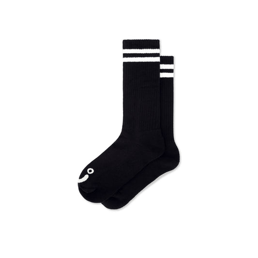 Polar Skate Co. Rib Socks Long Happy Sad Noir